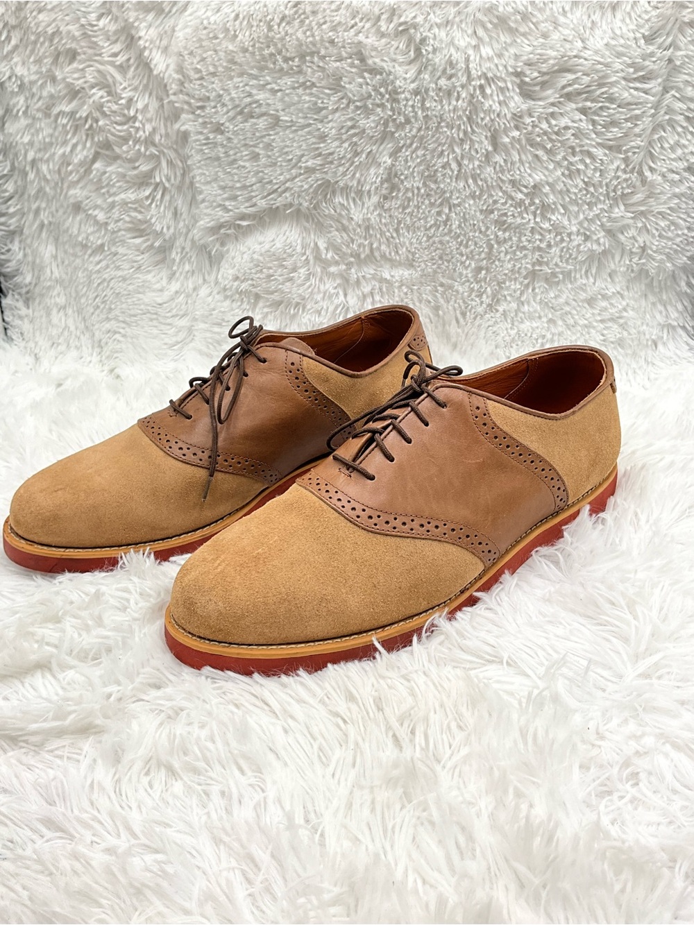 Vintage Croft’s Shoes for Men Oxfords Size 12M Tan Suede & Brown Leather